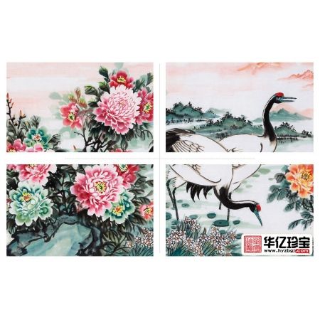 石开老师牡丹仙鹤图《鹤鸣春晓增福寿，国色千姿布新春》