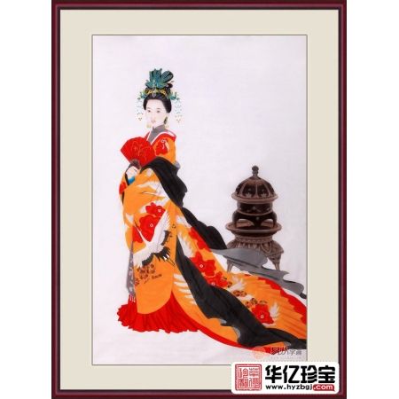 三尺竖幅绢本仕女画作品《绢本仕女系列之二》
