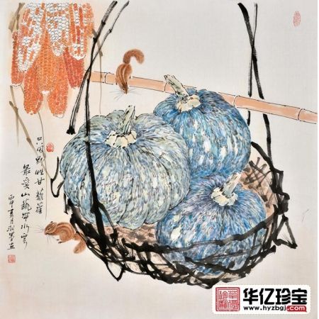 餐厅装饰画 羽墨动物画 小松鼠《只因野性干藜藿，ZUI爱山蔬带水云》