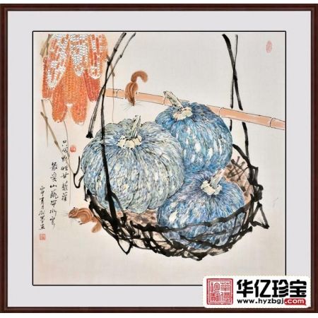 餐厅装饰画 羽墨动物画 小松鼠《只因野性干藜藿，ZUI爱山蔬带水云》