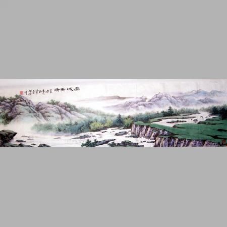 李福安《西域风情》大师作品，祖国山川河流气势磅礴