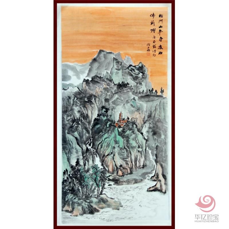 贺兰山画派创始人 山水画家何占?！端擅派桨胨隆?平尺竖幅巨作