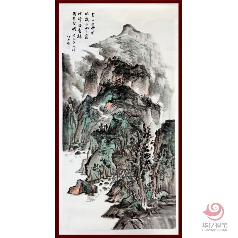 宁夏美协副主席  山水画家何占?！肚嗌桨自仆肌?平尺竖幅