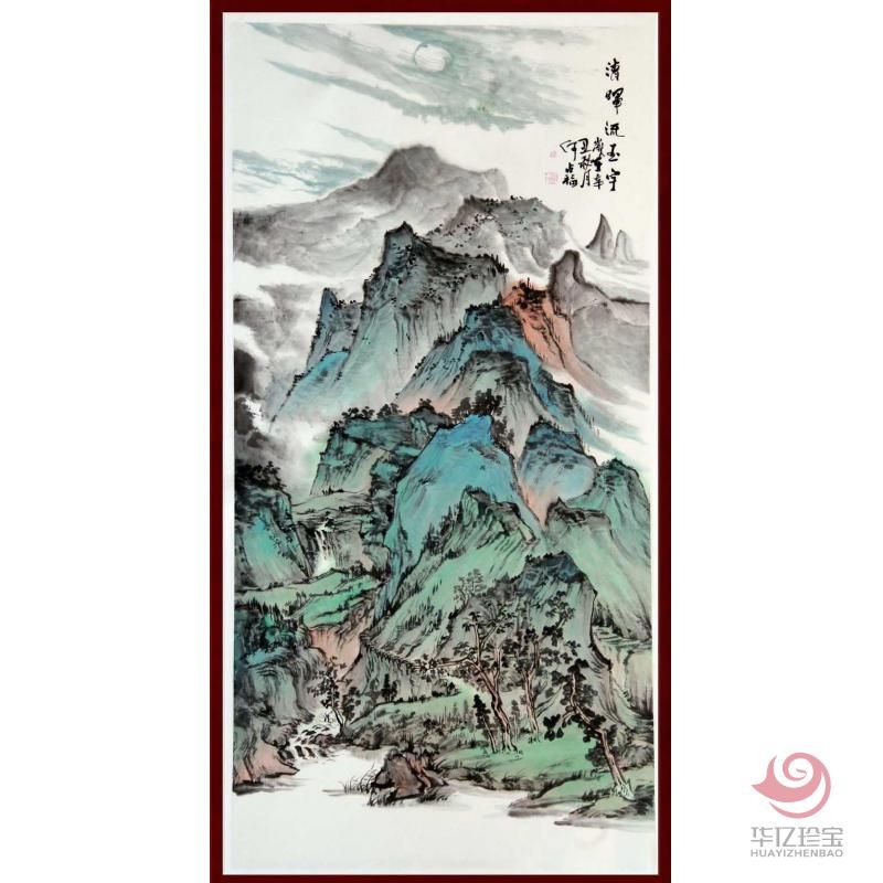宁夏美协副主席  山水画家何占?！肚嚓土饔裼睢?平尺竖幅