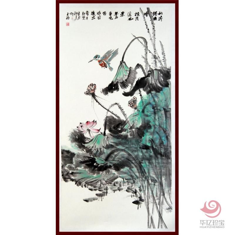 宁夏美协副主席 山水画家何占?！肚锖啥篮笫薄?6平尺巨幅竖幅书画
