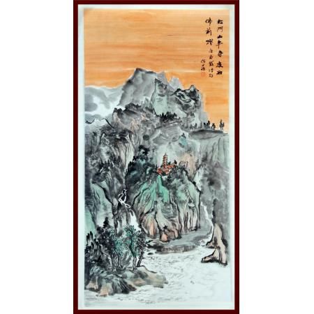 贺兰山画派创始人 山水画家何占?！端擅派桨胨隆?平尺竖幅巨作