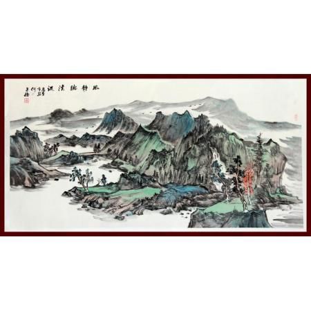 宁夏美协副主席  山水画家何占?！斗缇蔡鳌?平尺横幅