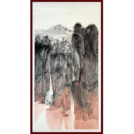 贺兰山画派创始人 何占?！渡侥潜摺?6平尺巨幅山水画