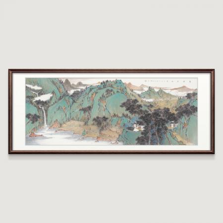 胡生旺 青绿画手绘国画名家字画真?？吞旃夜一?