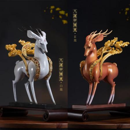 中G工艺美术大师朱炳仁、陈淑美联袂创作《九运中国鹿》
