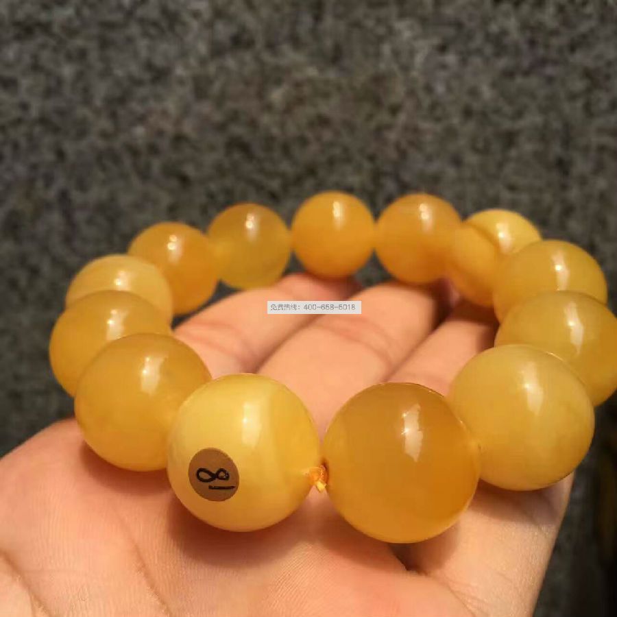 KX 纯天然原矿蜜蜡手串，净重：43.20g