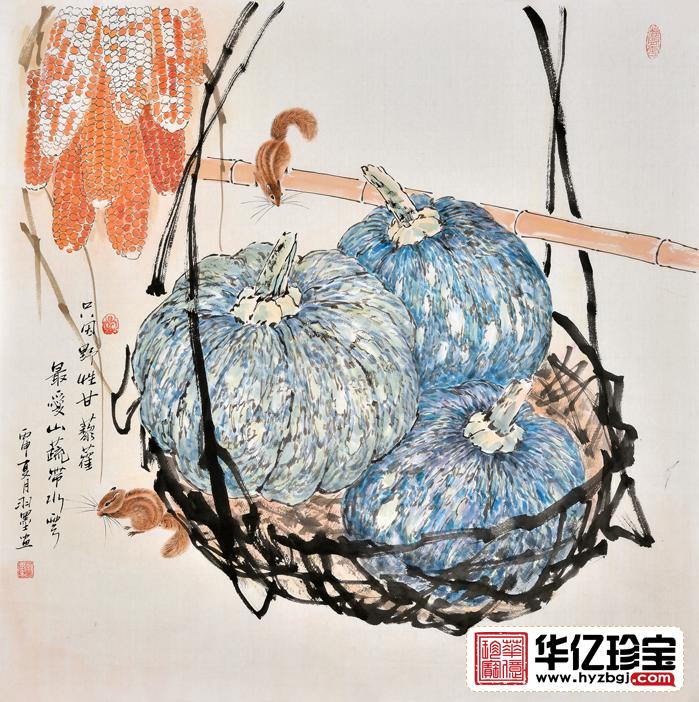 餐厅装饰画 羽墨动物画 小松鼠《只因野性干藜藿，ZUI爱山蔬带水云》