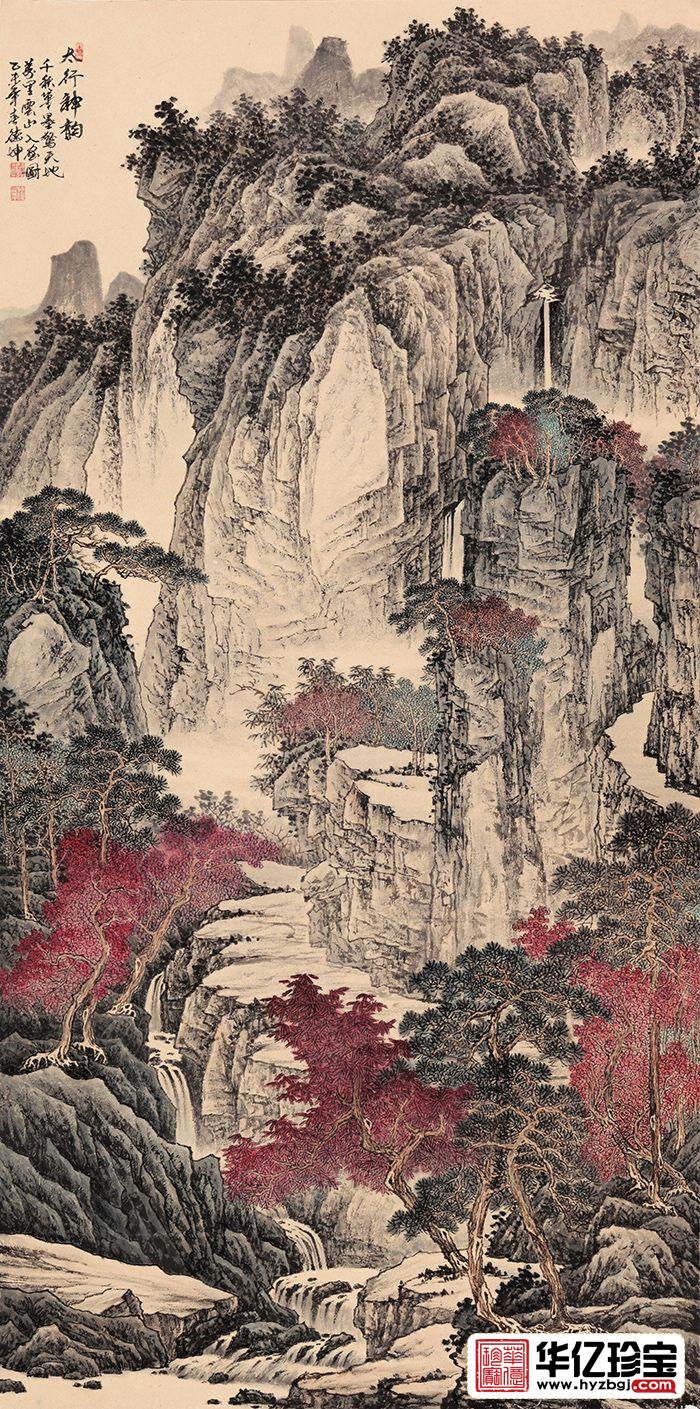 【精品】林德坤仿古国画作品《太行神韵》