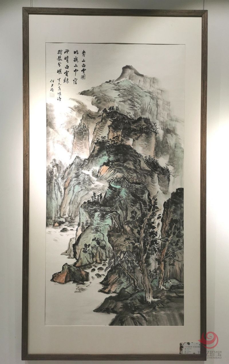 宁夏美协副主席  山水画家何占?！肚嗌桨自仆肌?平尺竖幅