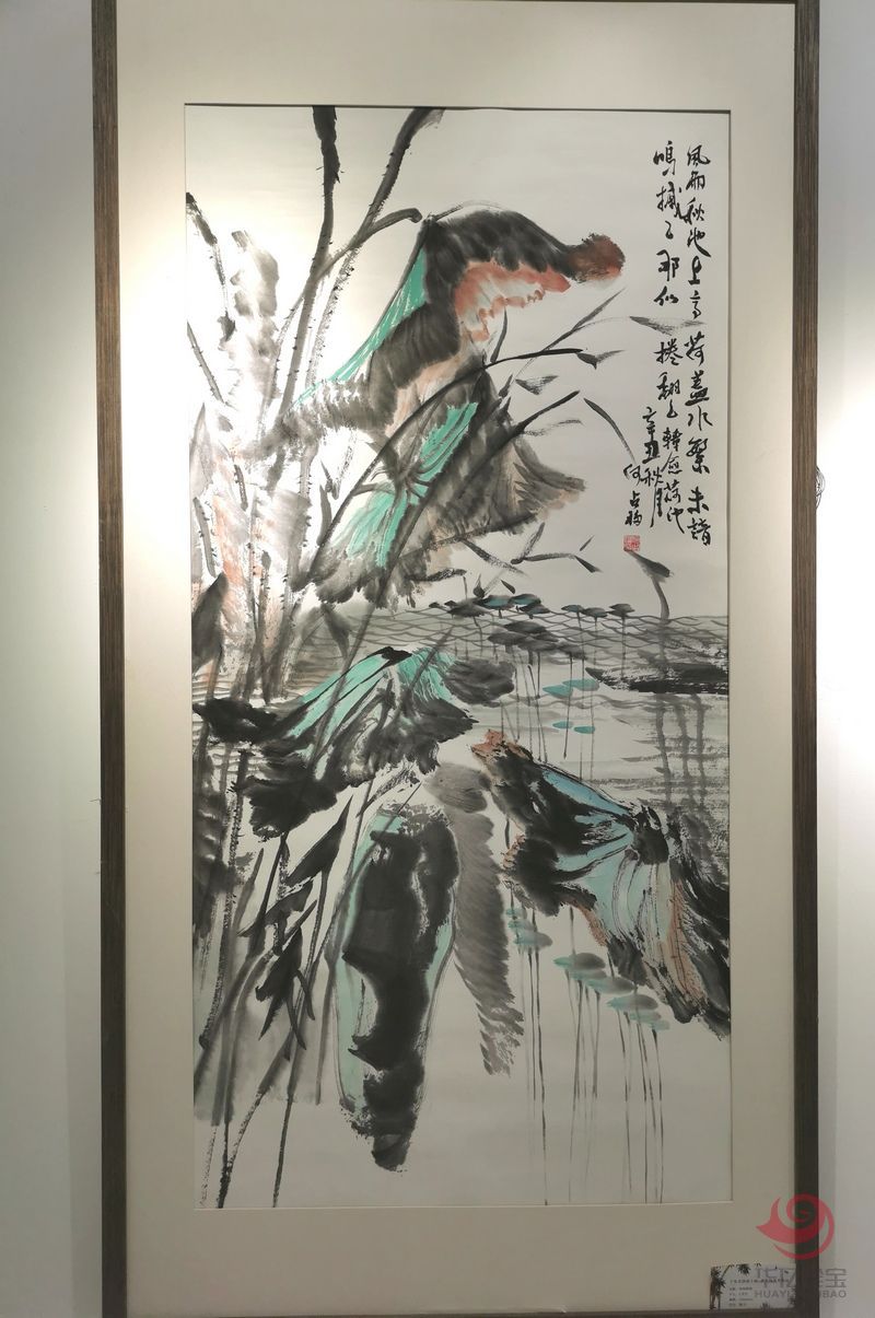 宁夏美协副主席  山水画家何占?！斗缬昵锍亍?平尺竖幅