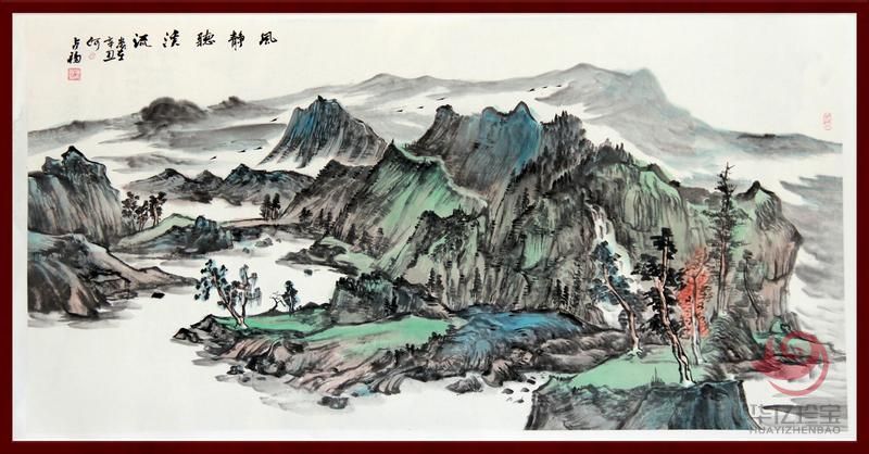 宁夏美协副主席  山水画家何占?！斗缇蔡鳌?平尺横幅