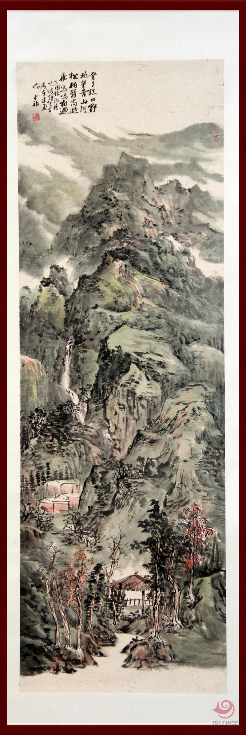贺兰山画派创始人 山水画家何占?！兜歉吡偎囊啊?.5平尺作品