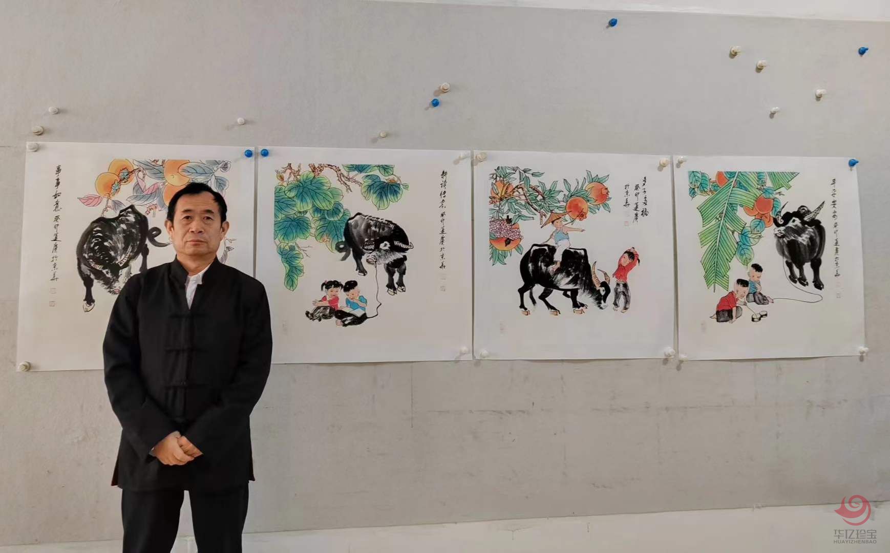 吴运广精品牛作四斗方《多子多?！贰镀狡桨舶病贰陡链摇贰妒率氯缫狻?title=